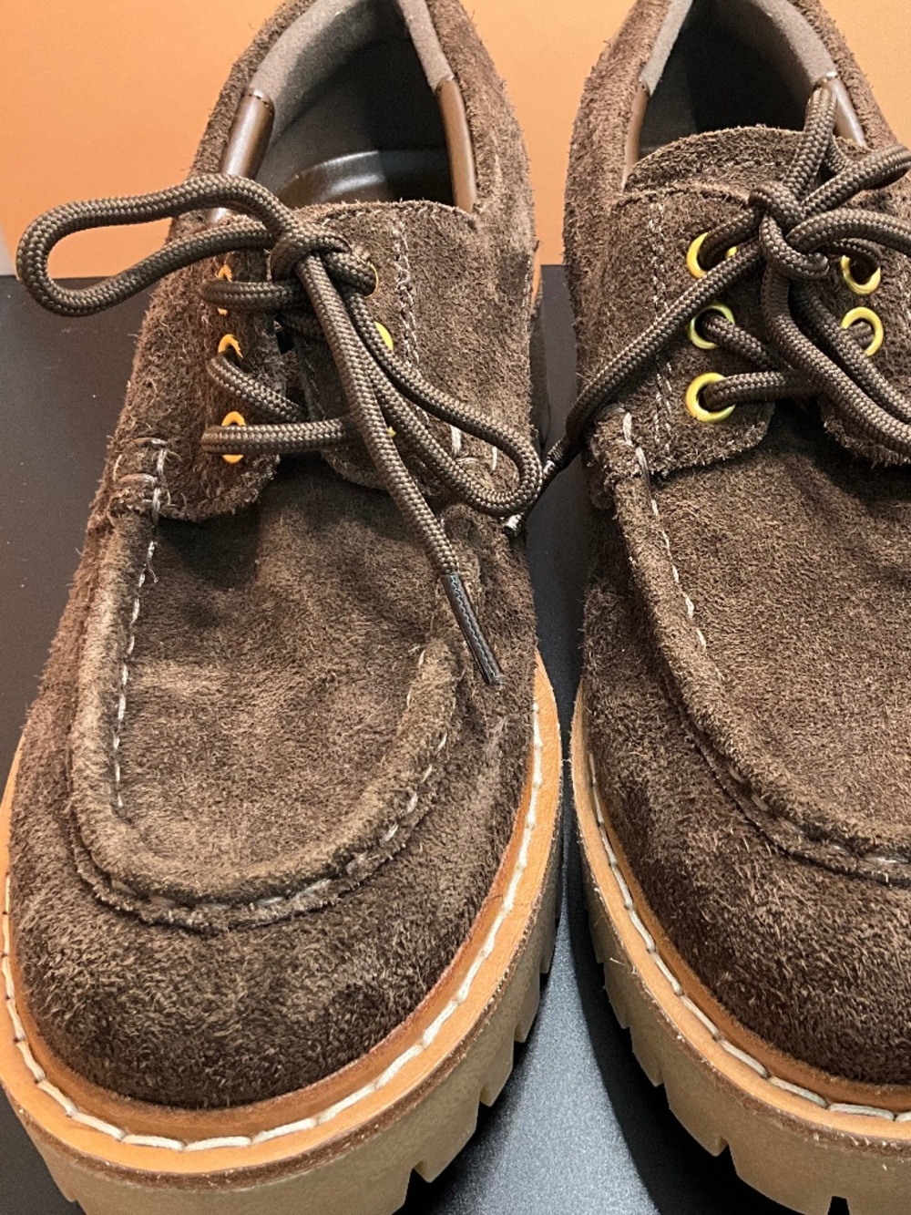 MARC FISHER LTD Neruda Lug Sole Leather Loafer in Brown Suede NWOT US Women’s 9